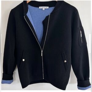 THE CASHMERE PROJECT Navy Zip Cardigan Sweater Size Small